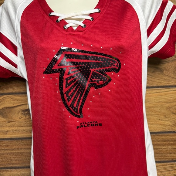 Majestic brand Atlanta Falcons NFL Red and White Sports Jersey size M - Picture 8 of 8